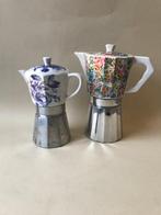 Koffiezetapparaat (2) - Aluminium, Porselein - vintage en