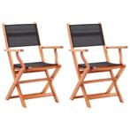 vidaXL Tuinstoelen inklapbaar 2 st eucalyptushout en, Tuin en Terras, Tuinstoelen, Verzenden, Nieuw