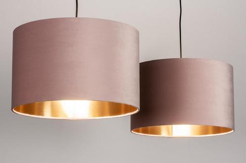 Rietveld Hanglampen - Zwart, Goud, Koper, Roze - Stof, Metaa, Huis en Inrichting, Lampen | Hanglampen, Verzenden