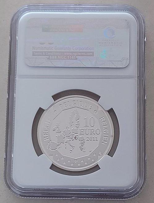 België. 10 Euro 2011 South Pole Discovery - PL 69 Ultra, Postzegels en Munten, Munten | Europa | Euromunten