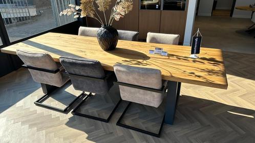Massief eiken tafel, Huis en Inrichting, Tafels | Eettafels, 50 tot 100 cm, 200 cm of meer, Rechthoekig, Nieuw, Eikenhout, Vijf personen of meer