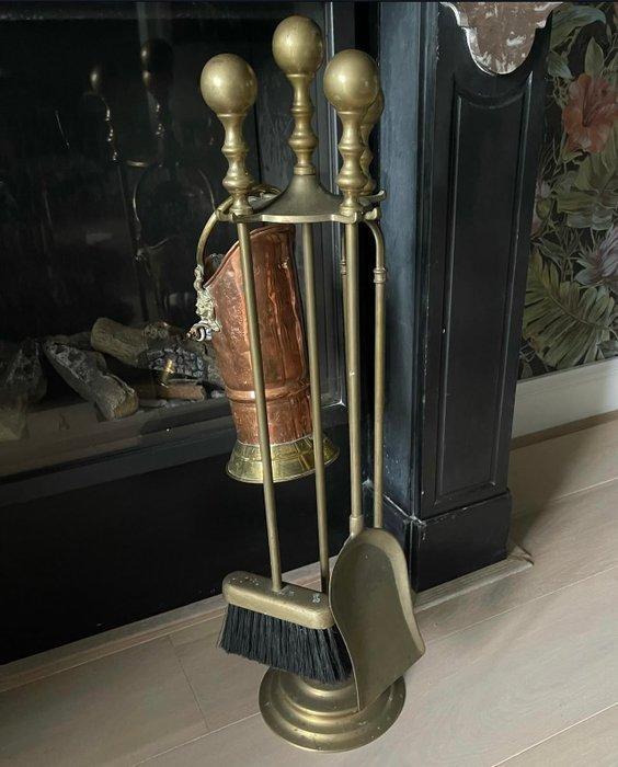 Openhaard accessoire - Messing - Haardset, Antiek en Kunst, Antiek | Overige Antiek
