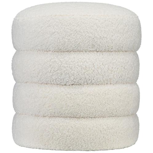Voetenbank - Pluizig teddyfleece - Tot 120kg - Crèmewit, Huis en Inrichting, Barkrukken, Nieuw, Ophalen of Verzenden