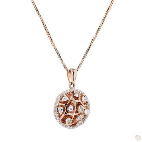 Hanger - 14 karaat Roségoud - 0.73ct. tw. Diamant, Sieraden, Tassen en Uiterlijk, Antieke sieraden