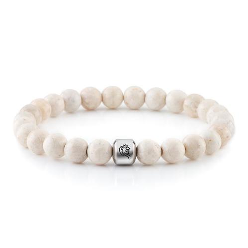 Kralen Armband Jack - Beige - 8mm en 4mm - Maat: 18 - 20, Sieraden, Tassen en Uiterlijk, Armbanden, Overige kleuren, Nieuw, Verzenden