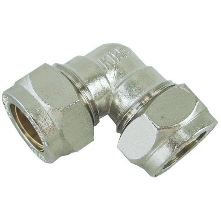 Riko P-801 Messing Knel Kniekoppeling 12x12 Vernikkeld, Doe-het-zelf en Verbouw, Sanitair, Nieuw, Ophalen of Verzenden