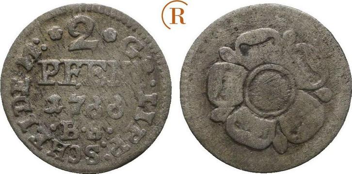2 Pfennig Detmold 1766 Bs Lippe Detmold: Simon August, 17..., Postzegels en Munten, Munten | Europa | Niet-Euromunten, Verzenden