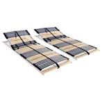 vidaXL Lattenbodems 2 st met 42 latten 7 zones 70x200 cm, Bruin, Verzenden, Nieuw, 200 cm