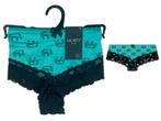 Dames Hipster - kant - olifant - turquoise-zwart, Verzenden