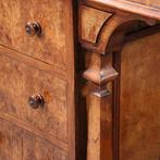 Blond wortelnoten Davenport secretaire met geheime Harlequin, Ophalen of Verzenden