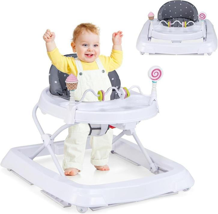 COSTWAY Opklapbare loophulp voor babys, loopwagen, 3-traps, Huis en Inrichting, Woonaccessoires | Overige, Zo goed als nieuw, Verzenden