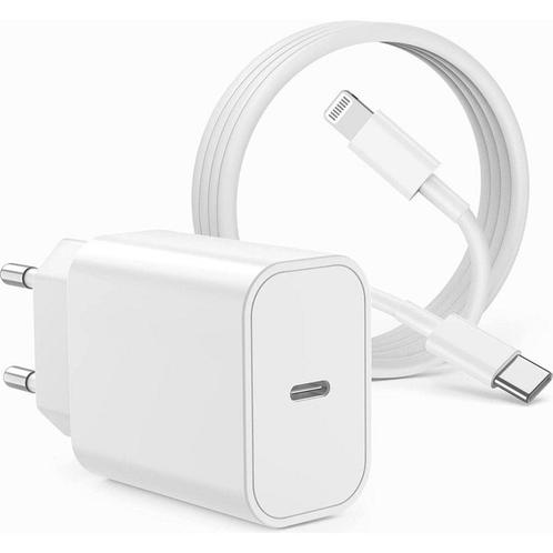 Oplader iPhone - Snellader inclusief Oplaadkabel van 1, Telecommunicatie, Mobiele telefoons | Telefoon-opladers, Ophalen of Verzenden