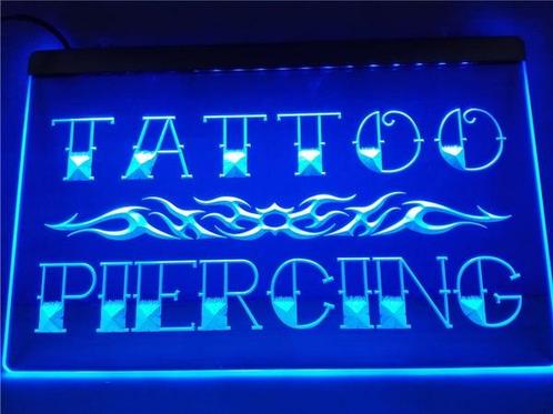 Tattoo Piercing neon bord lamp LED cafe verlichting reclame, Verzamelen, Merken en Reclamevoorwerpen, Nieuw, Verzenden