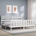 vidaXL Bedframe zonder matras massief grenenhout wit 200x200, Huis en Inrichting, Slaapkamer | Bedden, Verzenden, Wit, Overige maten