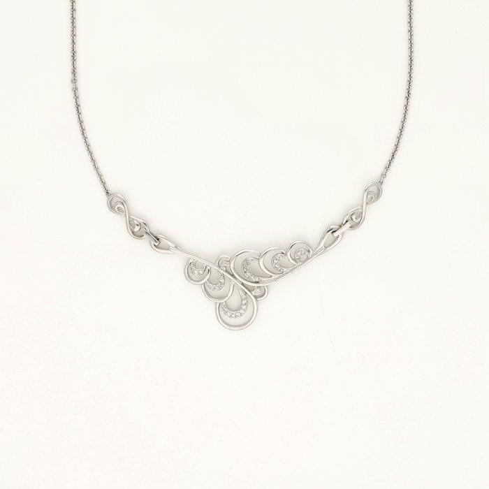 Halsketting - 18 karaat Witgoud Diamant (Natuurlijk), Sieraden, Tassen en Uiterlijk, Kettingen