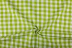 Geblokte stof limoengroen wit geruit - 18mm geruit, Hobby en Vrije tijd, Stoffen en Lappen, 120 cm of meer, Ophalen of Verzenden