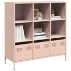 vidaXL buffetkast 101,5x39x103,5 cm staal roze, Huis en Inrichting, Kasten | Buffetkasten, Verzenden, Nieuw, Metaal