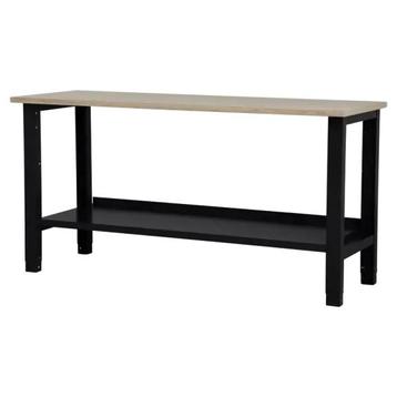 Nieuwe werktafel - 176,5x62x85-90cm - werkbank - zwart