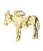 Gouden Ezel massief ketting hanger, Sieraden, Tassen en Uiterlijk, Verzenden, Nieuw
