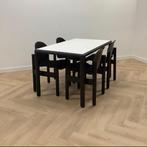 Vintage THONET Flex eetkamerset, tafel met 4 stoelen, Huis en Inrichting, Stoelen, Gebruikt, Zwart, Ophalen of Verzenden, Eén