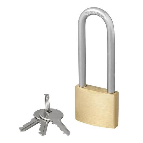 ProPlus Hangslot lang - messing - 40 mm - inclusief 3 sle..., Doe-het-zelf en Verbouw, IJzerwaren en Bevestigingsmiddelen, Nieuw