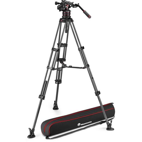 Manfrotto Nitrotech 612 & CF Twin MS, Audio, Tv en Foto, Fotografie | Statieven en Balhoofden, Driepoot, Nieuw, 150 tot 175 cm