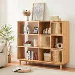 Boekenkast Ypäjä schap 127,5x147x39 cm bamboe naturel [en.ca, Huis en Inrichting, Kasten | Boekenkasten, Verzenden, Nieuw