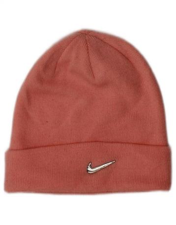 NIKE Womens Graphic Beanie Hat One Size Pink Acrylic Sports beschikbaar voor biedingen