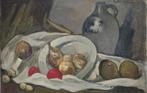 Europese school (XX) - Still life with fruits and ceramics, Antiek en Kunst