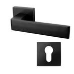 Nova21 deurklinken in mat zwart met vierkante cilinderroz..., Doe-het-zelf en Verbouw, Hang- en Sluitwerk, Nieuw, Ophalen of Verzenden