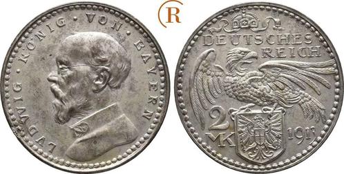 2 Mark Probe von Karl Goetz Kaiserreich: Bayern: Ludwig I..., Postzegels en Munten, Munten | Europa | Niet-Euromunten, Verzenden