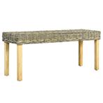 vidaXL Bankje 110 cm natuurlijk kubu rattan en massief mango