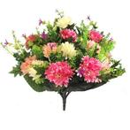 ZijdeBoeket 41cm 41cm SPIKY MUM LARGE MIXED BUSH PINK/CREAM, Nieuw, Ophalen of Verzenden