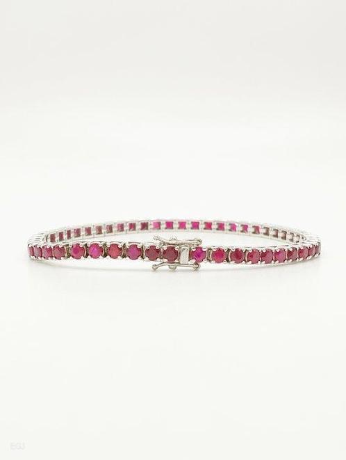 Armband - 18 karaat Witgoud Robijn - Robijn, Sieraden, Tassen en Uiterlijk, Armbanden