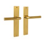 Ferro geveerd op schild messing PVD, Ophalen of Verzenden, Nieuw, IJzer, Klink of Kruk