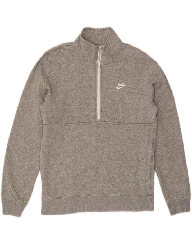 NIKE Mens Zip Neck Sweatshirt Jumper Small Grey Cotton, Kleding | Heren, Truien en Vesten, Verzenden