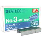 Staples Gucheng Nietjes No.3-1M  1000st 6mm, Verzenden, Nieuw in verpakking