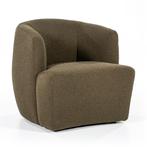 *WOONWINKEL* Eleonora Charlotte Ronde Fauteuil Groen Boucle, Huis en Inrichting, Fauteuils, Verzenden, Nieuw