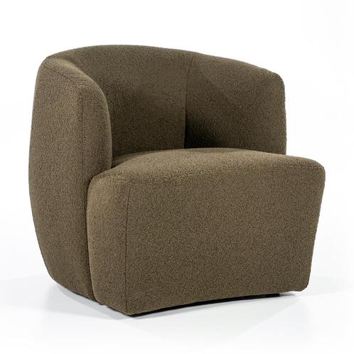 *WOONWINKEL* Eleonora Charlotte Ronde Fauteuil Groen Boucle, Huis en Inrichting, Fauteuils, Nieuw, Verzenden
