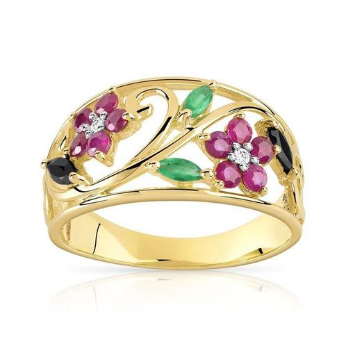 Zonder Minimumprijs - Cocktailring - 9 kt. Geel goud -, Sieraden, Tassen en Uiterlijk, Antieke sieraden