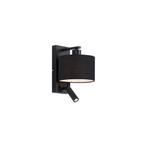 Moderne wandlamp zwart rond met leeslamp - Puglia, Huis en Inrichting, Lampen | Wandlampen, Nieuw, Overige materialen, Modern
