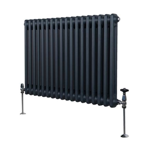 Traditionele 2 Kolom Radiator - 600 x 832mm - Antraciet, Doe-het-zelf en Verbouw, Verwarming en Radiatoren, Verzenden