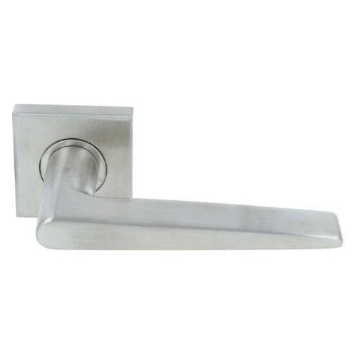 Deurkruk / Deurklink Wig op geveerd vierkant rozet mat rvs, Doe-het-zelf en Verbouw, Hang- en Sluitwerk, Nieuw, Ophalen of Verzenden