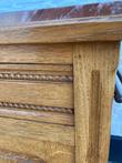 prachtig antiek eiken commode - wastafel met rood marmer