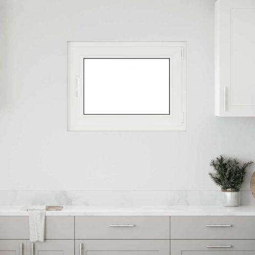 vidaXL Kelderraam RISOR 80x70 cm draai-kiep DIN rechts wit, Doe-het-zelf en Verbouw, Glas en Ramen, Nieuw, Verzenden