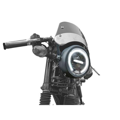 Koplamp rond 165mm met angel eye zwart LED 12V wit licht, Fietsen en Brommers, Brommeronderdelen | Algemeen, Nieuw, Ophalen of Verzenden