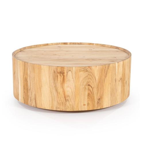 *WOONWINKEL* Eleonora Zayn Ronde Salontafel Hout Naturel 80, Huis en Inrichting, Tafels | Salontafels, Nieuw, Verzenden