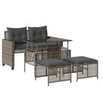 Terras Loungeset Poly Rattan | Retourdeal | Tuinmeubelen, Rotan, 3 zitplaatsen, Nieuw, Ophalen of Verzenden