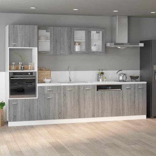 vidaXL Gootsteenkast Lyon 80x46x81,5cm bewerkt hout grijs, Huis en Inrichting, Keuken | Keukenelementen, Grijs, Nieuw, Verzenden