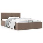 vidaXL Bedframe met hydraulische opslag stof taupe 140x200, Huis en Inrichting, Slaapkamer | Bedden, Verzenden, 140 cm, 200 cm